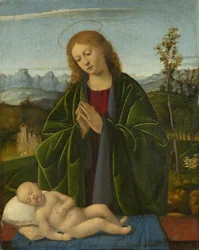 Madonna, die das Kind anbetet