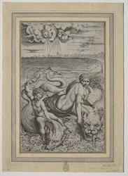 Liebe und Amor von Delfinen getragen, 1500er
