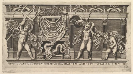 Speculum Romanae Magnificentiae: Bas-Relief mit drei Cupidos, 1519