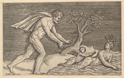 Speculum Romanae Magnificentiae: Nackter Mann verfolgt eine Najade, ca. 1515-1527