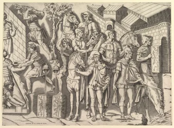 Speculum Romanae Magnificentiae: Römische Reiter, von der Trajanssäule, 16. Jahrhundert