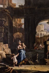 Perspektive mit Ruinen und Figuren (Detail)