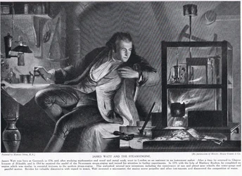 James Watt und die Dampfmaschine, Illustration aus „Hutchinson