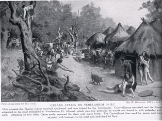 Cäsars Angriff auf Verulamium, Illustration aus 