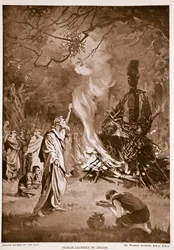 Menschenopfer durch Druiden, Illustration aus 