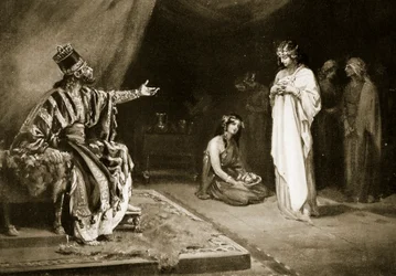 Heirat der assyrischen Prinzessin mit Kara-Indash, dem König von Babylon, Illustration aus 