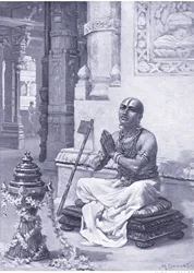 Ramanuja betrachtet seine Philosophie des einen persönlichen Gottes 1100 n. Chr.