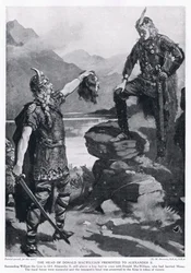 Der Kopf von Donald MacWilliam präsentiert an Alexander II 1214 n. Chr.