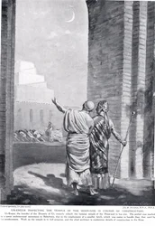 Ur-Engur inspiziert den Tempel des Mondgottes im Bau, Illustration aus 