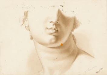 Studie der unteren Hälfte eines menschlichen Gesichts, möglicherweise eine Statue