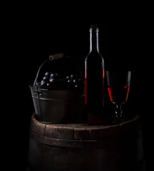 Stimmungsvolle Wein und Trauben