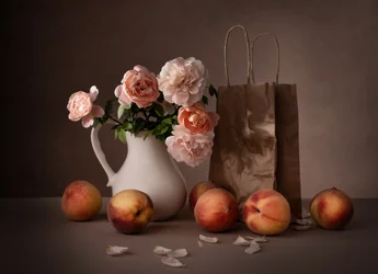 Rosa Rosen und Pfirsiche