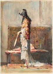 Eine marokkanische Frau in traditioneller Kleidung
