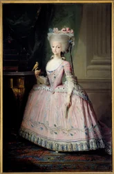 Ganzkörperporträt von Carlota Joaquina (1775-1830) Infantin von Spanien und Königin von Portugal. Gemälde von Mariano Maella (1739-1819) 18. Jahrhundert. Madrid, Prado-Museum