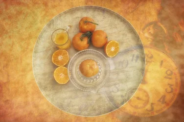 Frische Orangen Vintage-Uhr