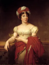 Porträt von Germaine Necker, Baronin von Stael Holstein, genannt Madame de Stael (1766-1817), Schweizer Schriftstellerin und Essayistin