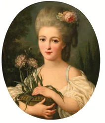Porträt eines Mädchens mit Blumentopf