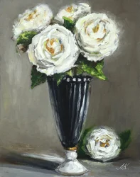 Elegante Weiße Rosen Vase