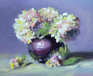 Malerische Hortensien in Vase