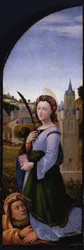 Triptychon: Heilige Barbara und ihr Vater Dioscurus, 1500