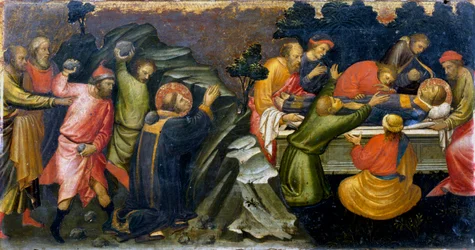 Steinigung und Beerdigung des heiligen Stephanus, des ersten christlichen Märtyrers, ca. 36 ca. 1394-1424