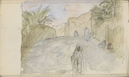 Straße mit Figuren in Biskra