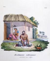 Brahmane Astronom, berechnet die Sonnenfinsternis, 1828
