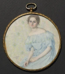 Das blaue Kleid Porträt von Ethel Coe, 1899
