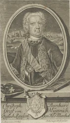 Porträt von Graf Burkhard Christoph von Münnich 1683-1767, ca. 1730