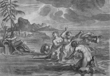 Die Cerastae verwandelt in Stiere, & die Propoetides in Felsen, ca. 1683