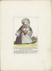 Die Zwergin Mademoiselle Poupon, als Pariser Schönheit, ca. 1710