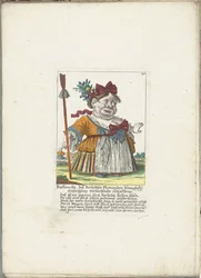 Die Zwergin Ruffanella als Schäferin, ca. 1710 (Serie: Il Callotto resurcitato oder Neu eingerichtes Zwerchen Cabinet)