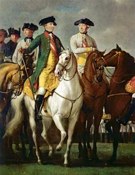 Kaiser Joseph II. und seine Generäle im Militärlager