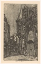 Straßenansicht mit dem Hôtel de Sens in Paris