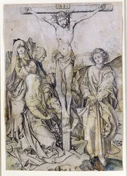 Christus am Kreuz, mit der Jungfrau und St. Johannes (Gravur)