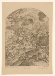 Schlachtfeld mit Erscheinung von Christus
