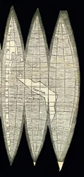 Weltkarte in Form eines Satzes von Globussegmenten, 1507