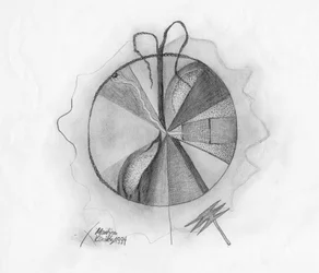 Studie Graphit Rasierapparat Baum (Hommage an Joseph Beuys)