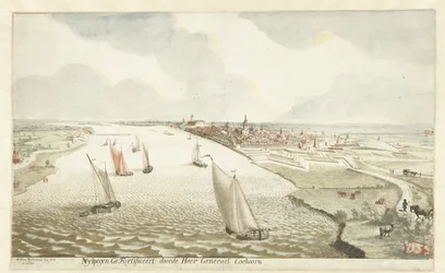 Ansicht der Befestigungsanlagen bei Nijmegen an der Waal