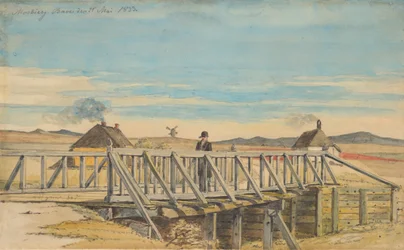 Landschaft mit einer Brücke in der Nähe von Mosbjerg, 1833
