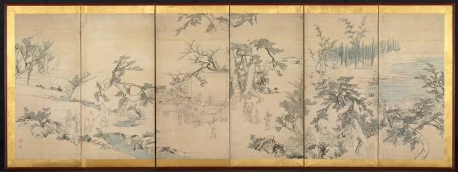 Literarische Versammlung im Orchideenpavillon, späte 1700er