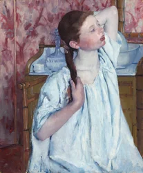 Mädchen, das ihr Haar richtet, 1886