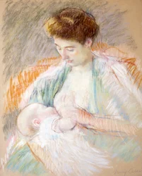 Mutter Rose stillt ihr Kind, ca. 1900