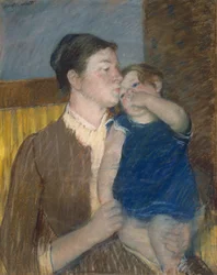 Der Gute-Nacht-Kuss der Mutter