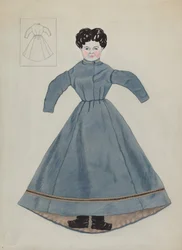 Puppe und Kleid, ca. 1937