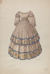 Kleid mit Reifrock, 1935-1942