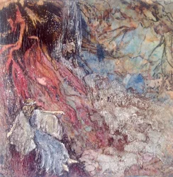 Fee, die die Höhle der Kobolde passiert