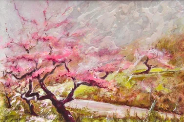 Mandelblüte in den Bergen