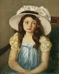 Francoise mit großem weißen Hut