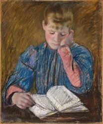 Junges Mädchen beim Lesen, um 1894